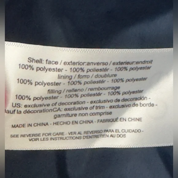 Bass Outdoor Womens Zip Front Quilted Puffer Jacket Navy Oversized Medium NWT - Picture 12 of 12